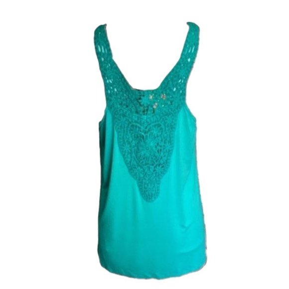 NWT - Moon & Sky Crocheted Tank Top (Teal) - Size Large - Picture 2 of 11